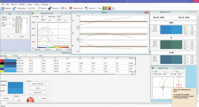 Easy QC - برنامج كامل لمراقبة الجودة لجهاز قياس الطيف الضوئي NS800 (0/45 Geometry)