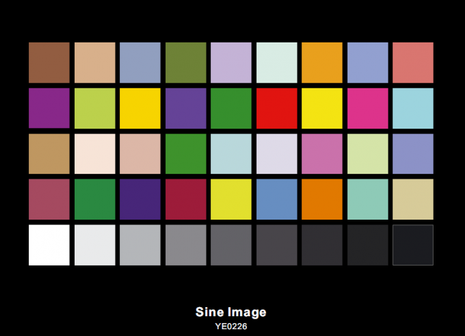 Sineimage DTV Color Rendition Test Chart YE0226 Transparent